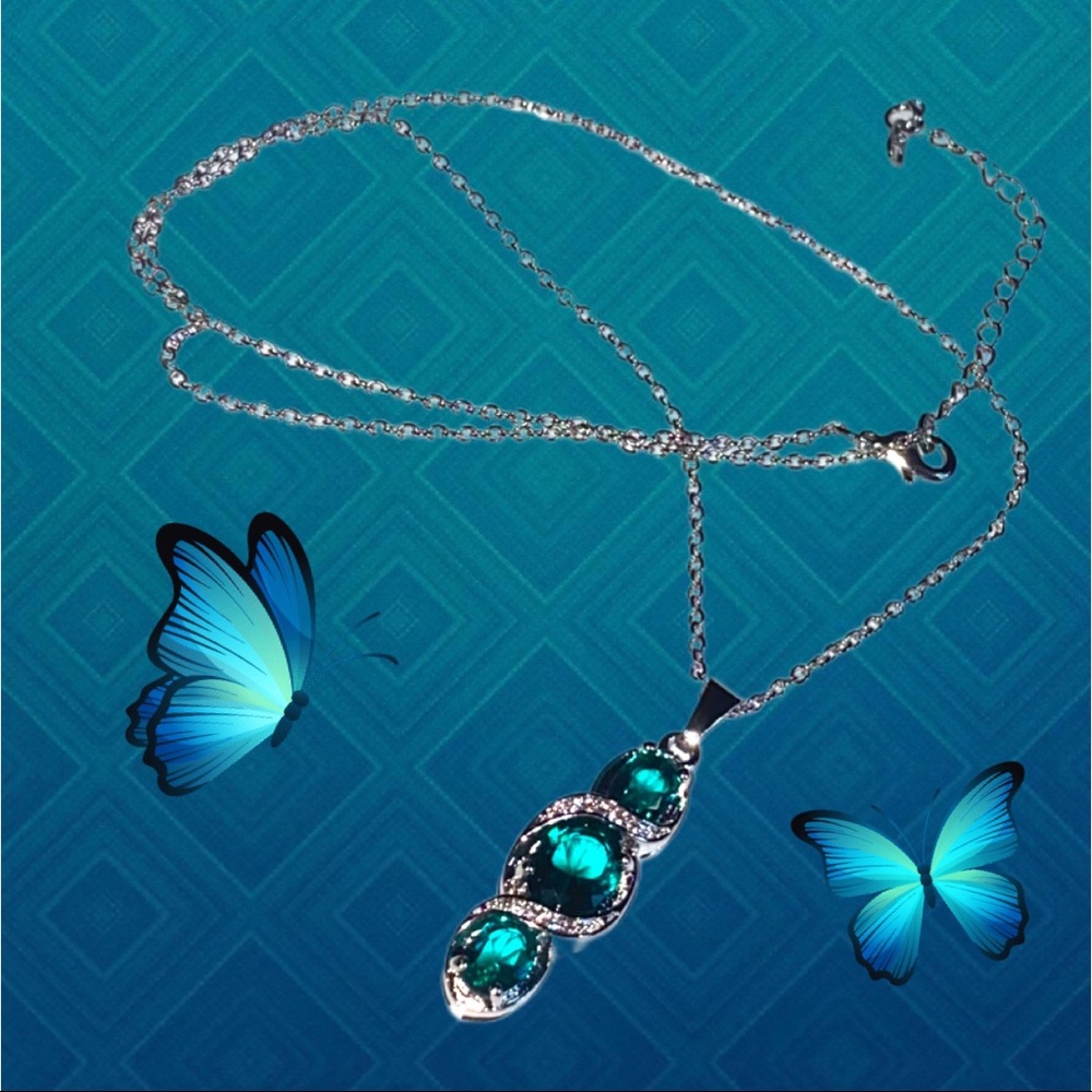 Silver & Topaz CZ Necklace